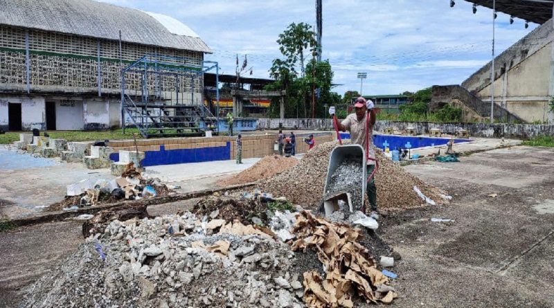 Continúan trabajos de rehabilitación de la piscina del polideportivo Amazonas