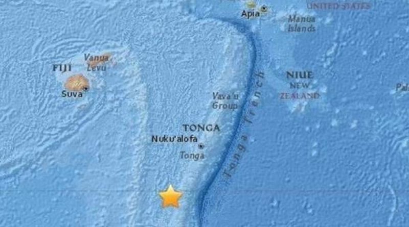 Terremoto de magnitud 7 sacude aguas entre Fiyi y Tonga