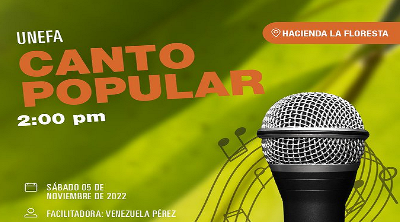 PDVSA La Estancia dictará taller de canto popular este 5 de noviembre
