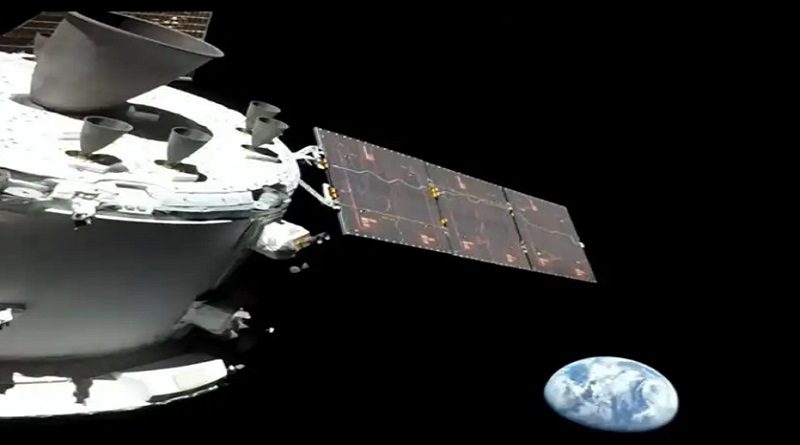 Nave espacial Orion captura una espectacular imagen de la tierra en su viaje hacia la luna