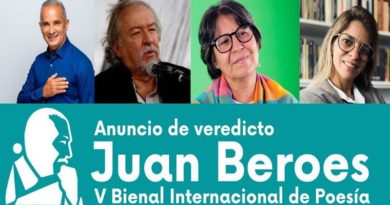 Anunciarán veredicto de la V edición del Premio Internacional de Poesía Juan Beroes