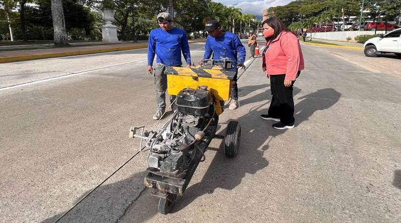 Realizan trabajos de mantenimiento en el paseo Los Próceres