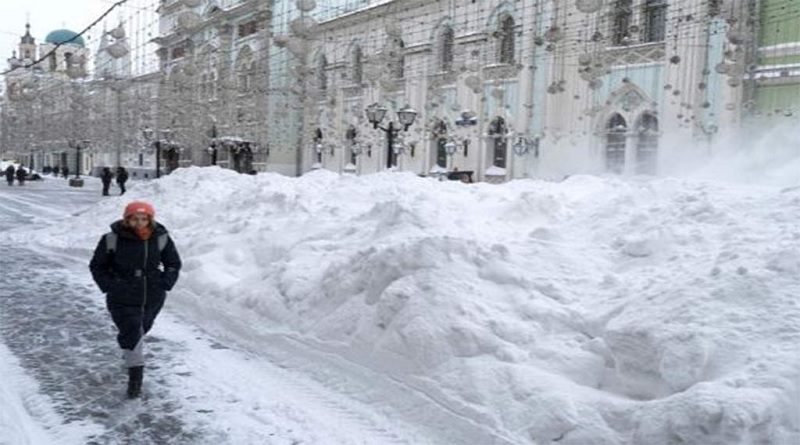 Moscú registra aumento de nevadas del promedio mensual
