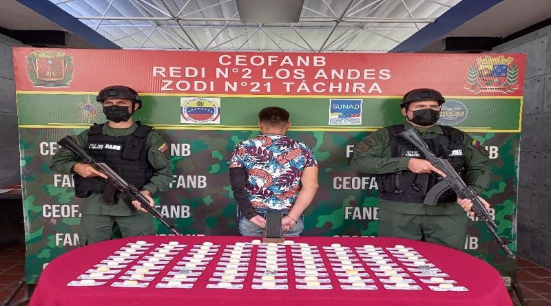GNB aprehendió un sujeto que poseía 83 dediles de cocaína de manera intraorgánica