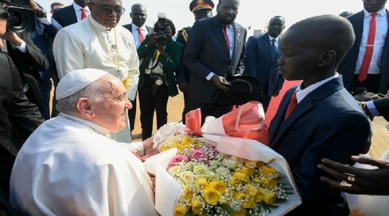 Papa Francisco inicia visita pastoral a Sudán del Sur