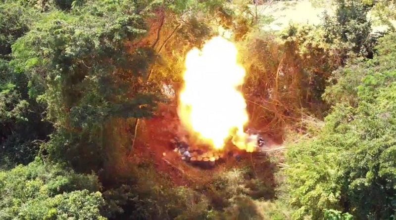FANB destruye campamento Tancol en ribera del Río Santa Ana en el Zulia
