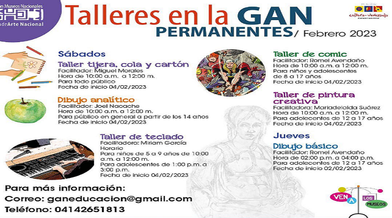 Estos son los talleres que ofrece la GAN para el mes de febrero