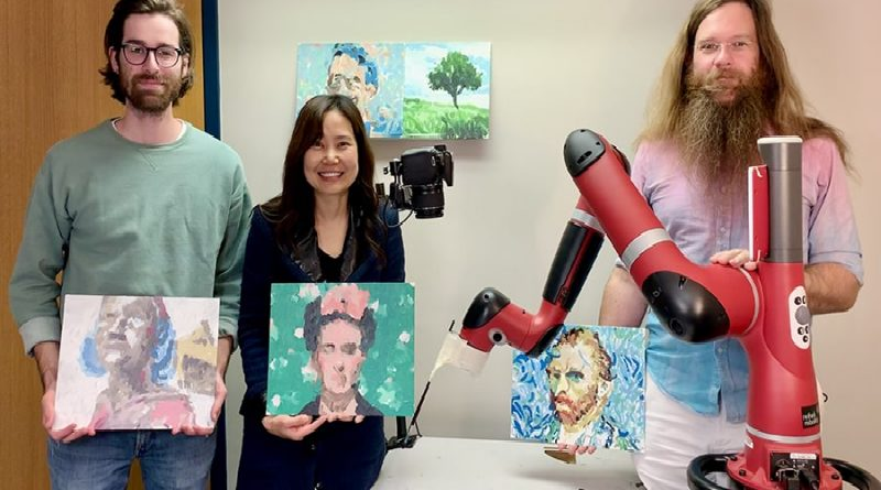 Este es el robot capaz de pintar obras gracias a la inteligencia artificial