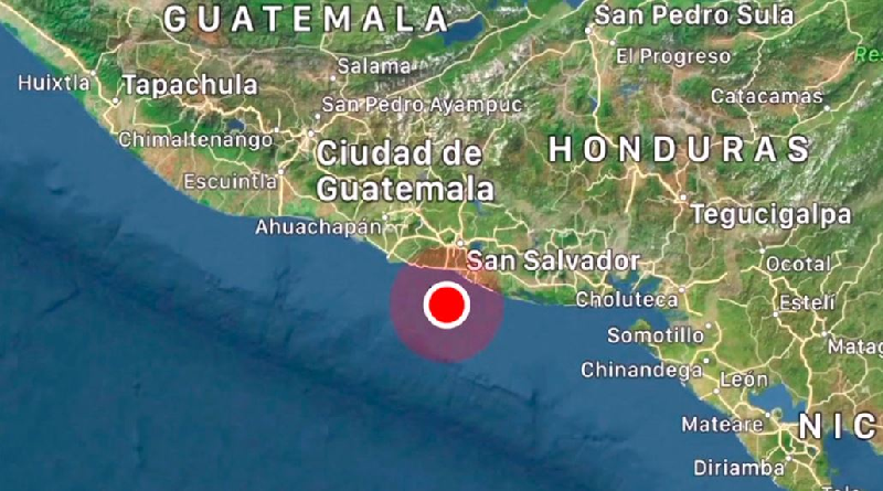 Registran sismo de magnitud 5.8 en El Salvador