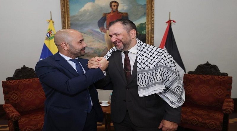 Canciller Yván Gil se reúne con su homólogo de Palestina para intercambiar experiencias y acciones