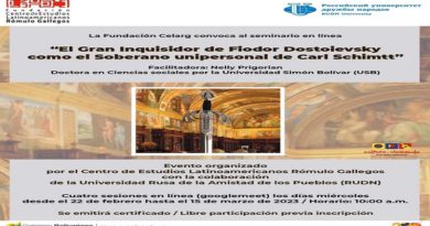 Celarg llevará a cabo seminario sobre lectura analítica de Dostoievsky y Carl Schmitt