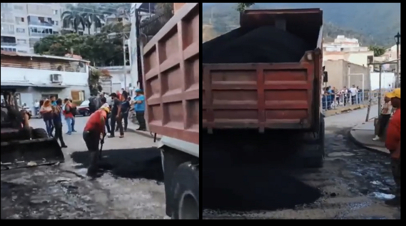 Asfaltan vialidad de comunidad de Chapellín en parroquia El Recreo de Caracas