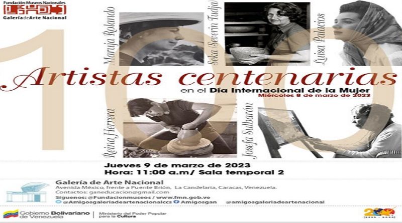 GAN inaugurará muestra expositiva Artistas Centenarias
