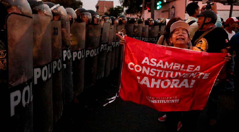 Continúan protestas en la capital de Perú en rechazo a la presidencia Dina Boluarte