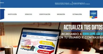 Suspenden temporalmente servicio del portal web del Saime