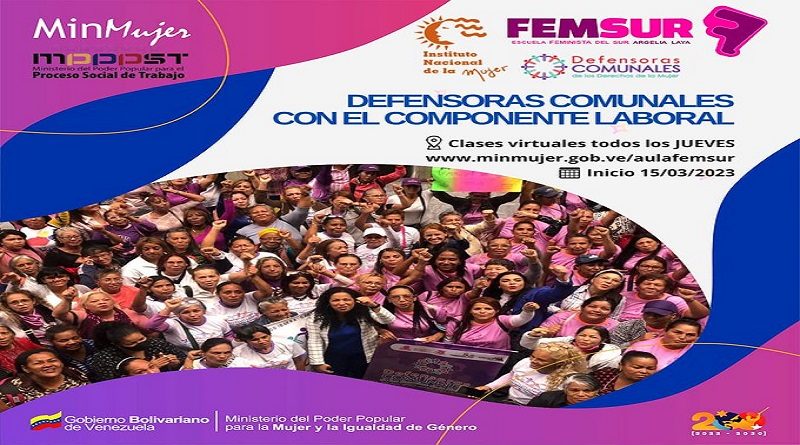 Curso virtual Defensoras Comunales Laborales dará inicio este 15 de marzo