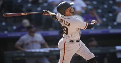 Thairo Estrada despachó su primer jonrón de la temporada