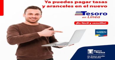 Banco del Tesoro amplía plataforma tecnológica para cancelar aranceles del Saren