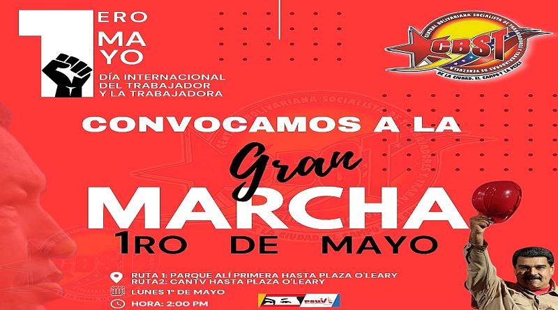 Convocan a movilización este 1° de mayo en el Día Internacional del Trabajador