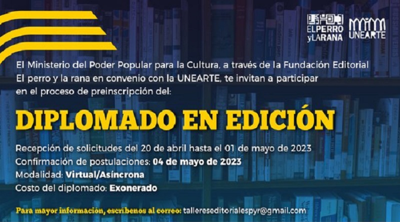 Inicia proceso de preinscripción de la VI cohorte del Diplomado en Edición