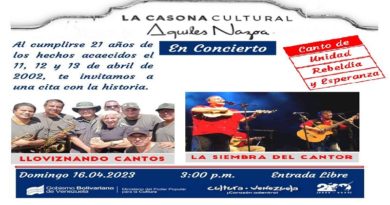 Casona Cultural Aquiles Nazoa ofrecerá concierto en honor a victoria popular del 13A