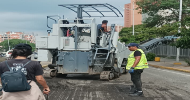 Colocan asfalto para mejor vialidad en avenida de la parroquia El Recreo de Caracas