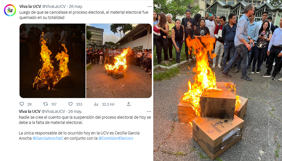ucv elecciones máscaras caidas