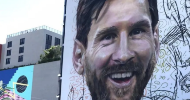 Realizan un mural gigante en honor a Messi en La Florida