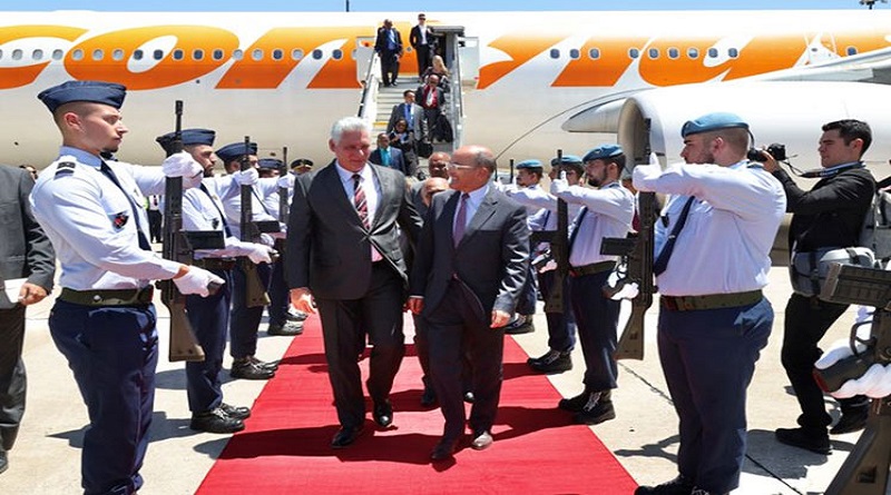 residente de Cuba Díaz-Canel llega de visita oficial a Portugal