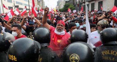 Reprimen a manifestantes durante marcha nacional contra Gobierno peruano