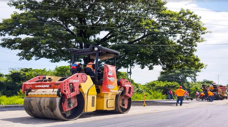 Más de 300 toneladas de asfalto fueron colocadas en Tomás Lander