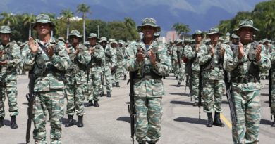 Hombres y mujeres de la Milicia Nacional Bolivariana participan en entrenamientos militares