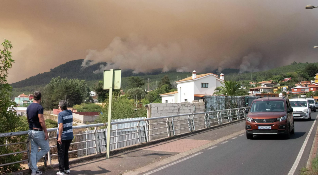 Prometen declarar zona catastrófica cuando sea controlado incendio devastador en Tenerife