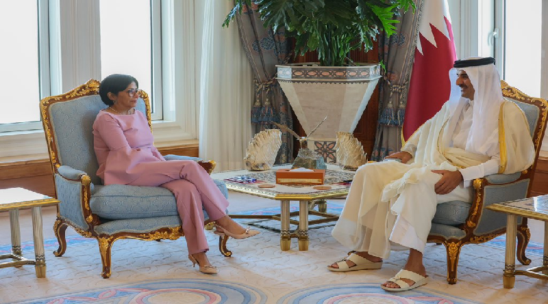Vicepresidenta Delcy Rodríguez y el Emir de Qatar afianzan lazos de amistad