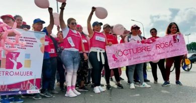 Realizan caminata por Lucha contra el Cáncer de Mama en municipio Ezequiel Zamora