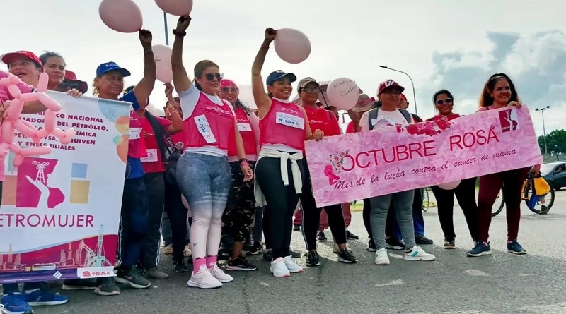 Realizan caminata por Lucha contra el Cáncer de Mama en municipio Ezequiel Zamora