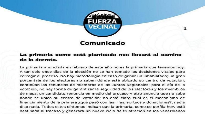 Oposiciones denuncian proceso excluyente y fracaso de primarias