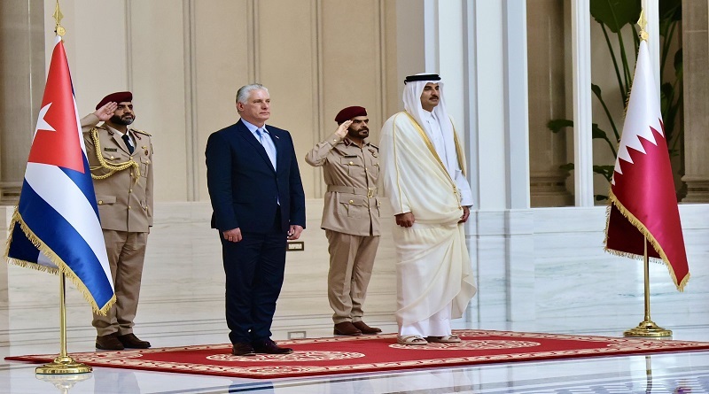 Presidente de Cuba y emir de Qatar analizan conflicto en Gaza