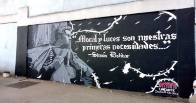 Crean mural alusivo a El Libertador en Propatria