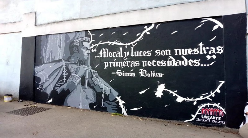 Crean mural alusivo a El Libertador en Propatria