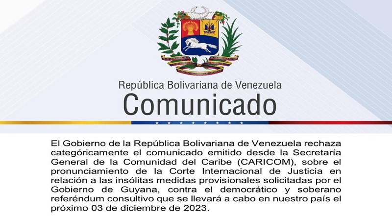 Venezuela a CARICOM: Referéndum sobre Esequibo es democrático y soberano  
