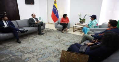 Vicepresidenta Rodríguez recibe a la canciller de Bolivia Celinda Sosa