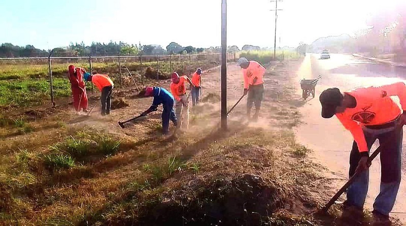 Embellecen principales vías del municipio Zamora, en Monagas