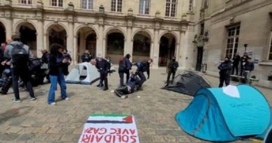 Estudiantes pro-palestinos son reprimidos durante protesta en París