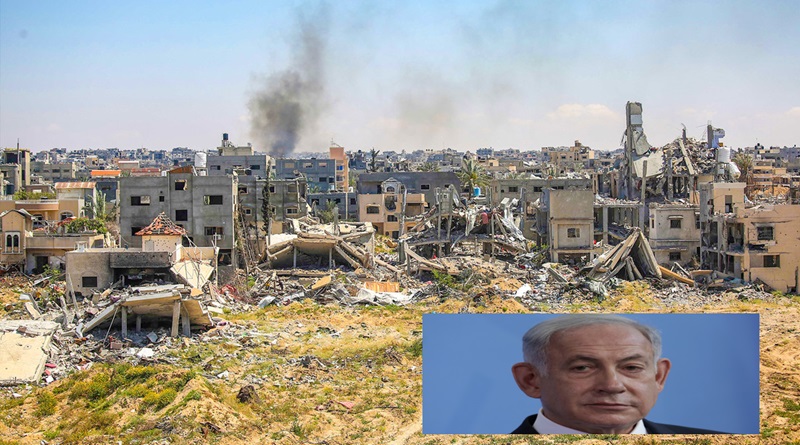 Edificios destruidos por los ataques aéreos israelíes en Jan Yunis, Franja de Gaza, el 13 de abril de 2024. (Ahmad Hasaballah / Gettyimages.ru)