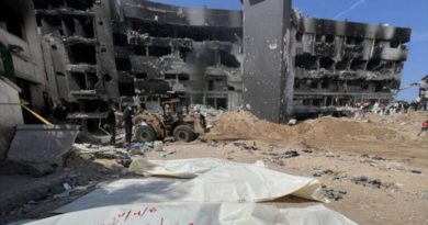 Hospital Gaza fosa común dejada por Israel