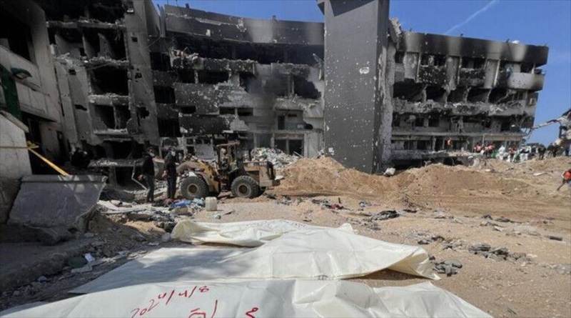 Hospital Gaza fosa común dejada por Israel