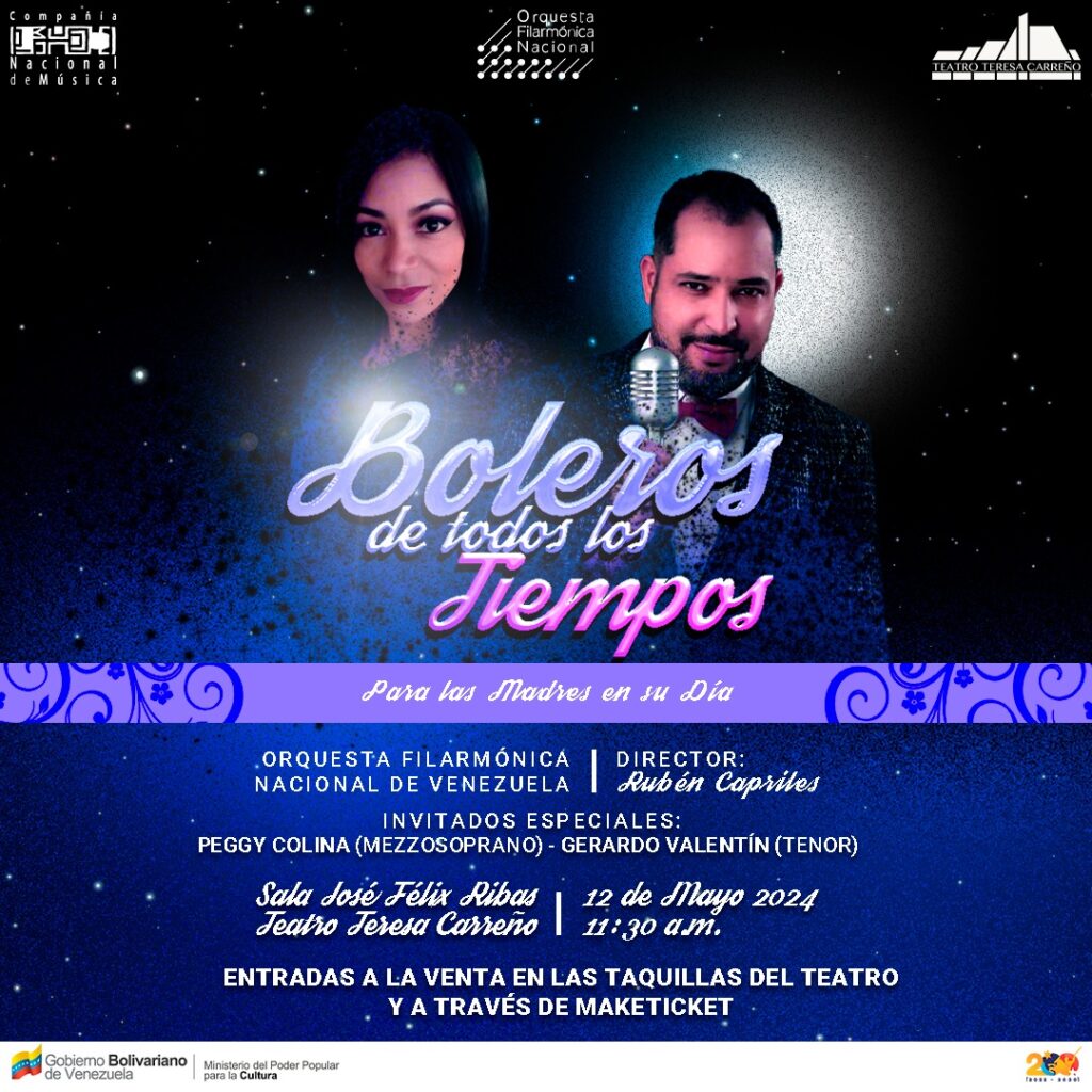 Gerardo Valentín y Peggy Colina cantarán boleros a las Madres en su día