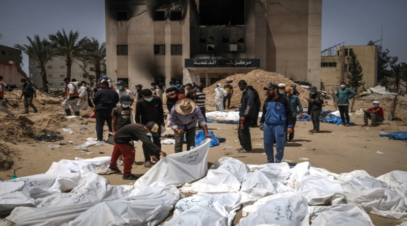 Fosas comunes dejadas por ejército de Israel en Gaza