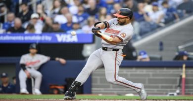 Anthony Santander mostró su poderío ante los Azulejos